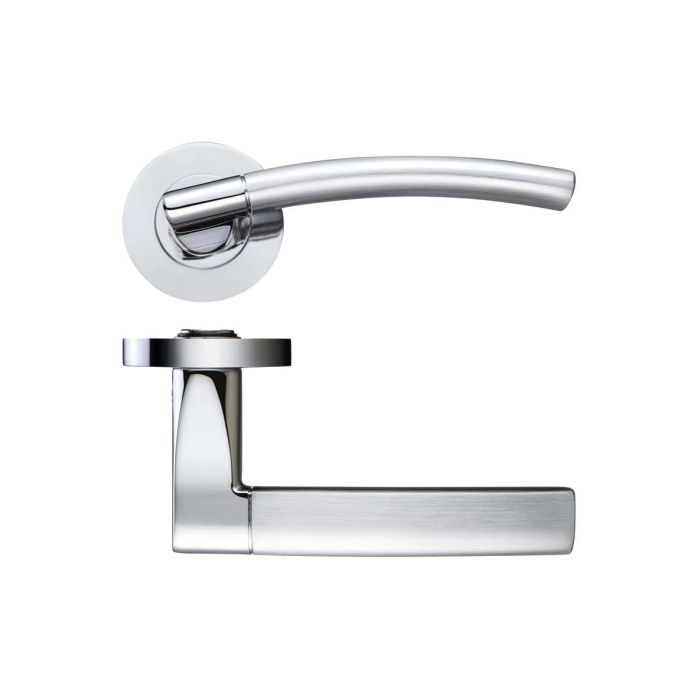Zoo Hardware Stanza Designer Amalphi Door Handle on Rose - Pair