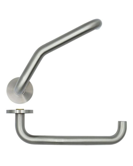 Zoo Hardware - Anti-germ Cranked RTD Handle on Rose - Stainless Steel