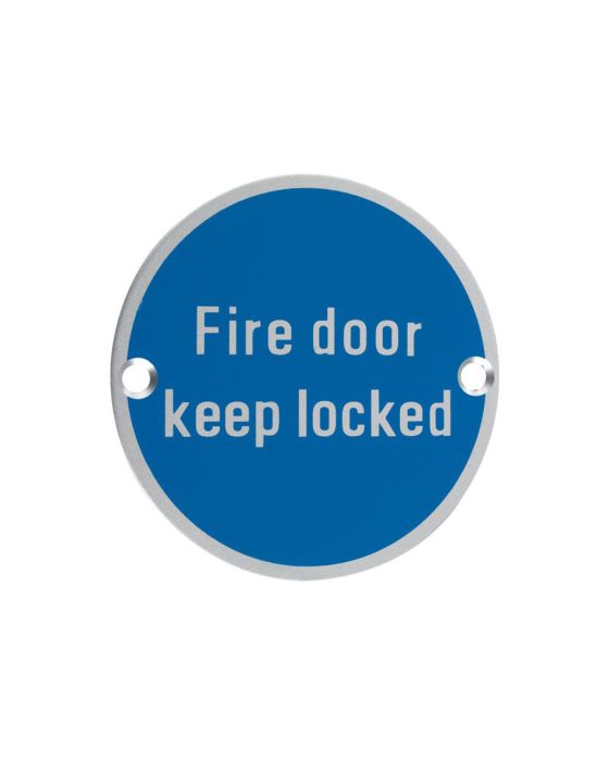 Zoo Hardware 'Fire Door Keep Locked' Door Sign 