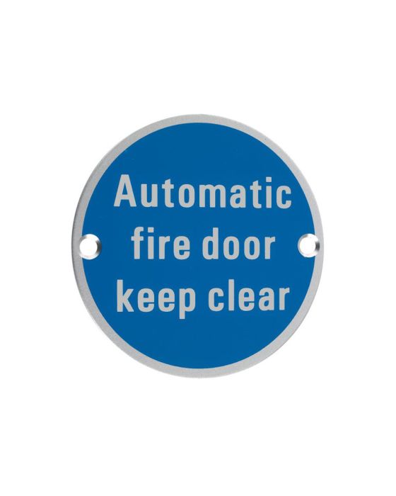 Zoo Hardware 'Automatic Fire Door Keep Clear' Door Sign 