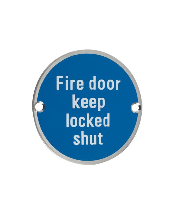Zoo Hardware 'Fire Door Keep Locked Shut' Door Sign