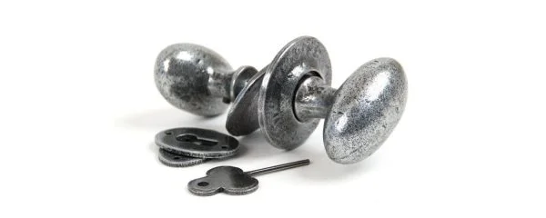 From the Anvil Oval Knob Set Pewter Finish 33644