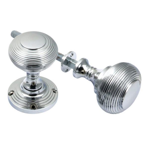 Prima Polished Chrome 'Reeded' Rim Knob (Unsprung) BC439