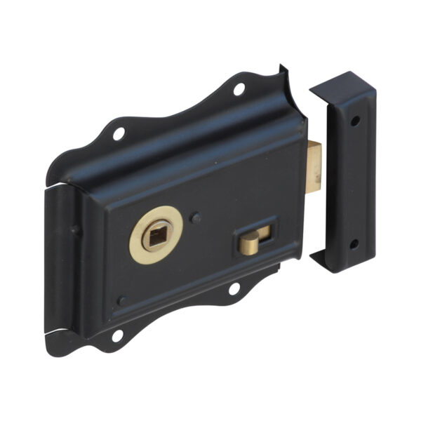 Black Fancy Rim Latch with locking snib BH1010BL