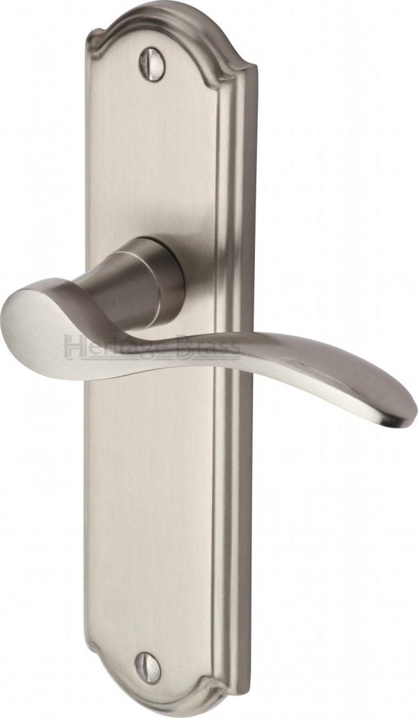 Heritage Brass Door Lever Handle Howard in Satin Nickel Finish