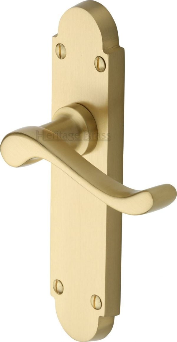 Heritage Brass Door Lever Handle Savoy in Satin Brass
