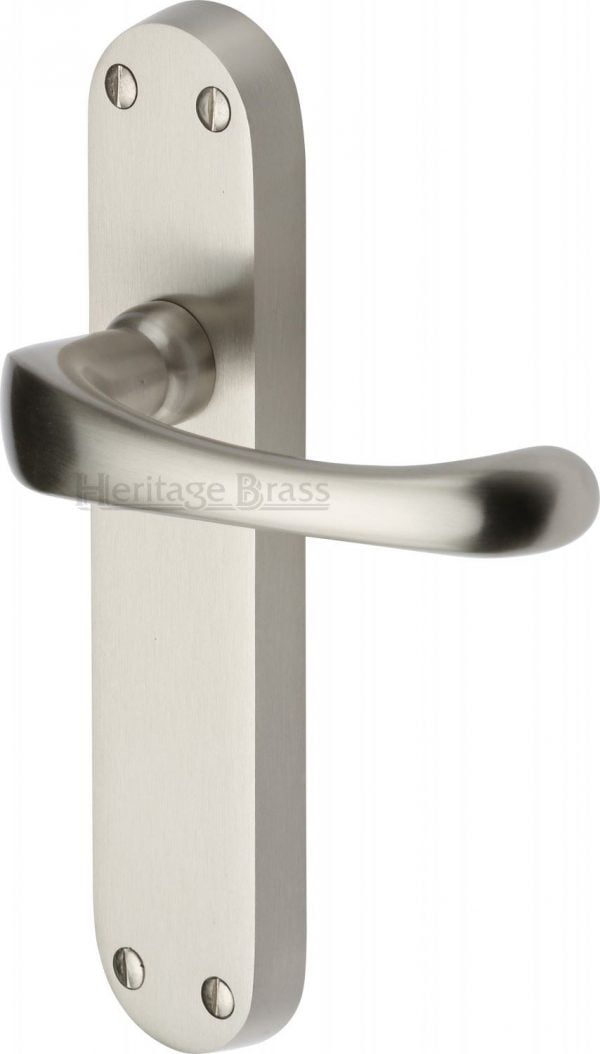 Heritage Brass Door Lever Handle Gloucester in Satin Nickel Finish