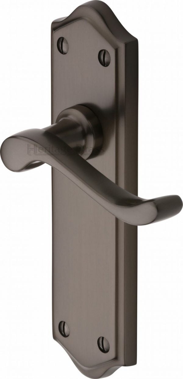 Heritage Brass Door Lever Handle Buckingham in Matt Bronze Finish