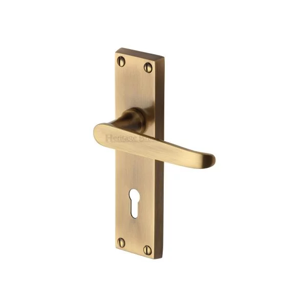 Heritage Brass Door Handle Lever Victoria Design