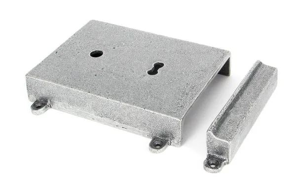 Anvil Rim Lock with Cast Iron Cover Pewter 33394