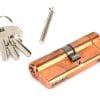 Polished Bronze 40/40 5pin Euro Cylinder KA 45829