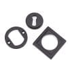Matt Black Round Escutcheon (Square Rose) 49539