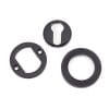 Matt Black Round Euro Escutcheon (Beehive Rose) 49542
