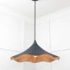 From the Anvil Smooth Copper Flora Pendant in Soot
