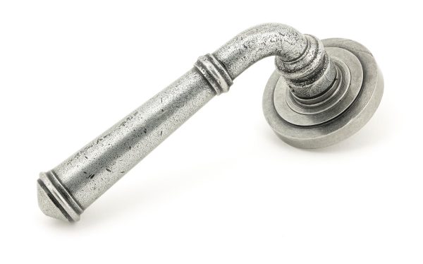 Pewter Regency Lever on Rose Set (Art Deco Rose) - Unsprung 49978